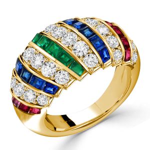 Italo Golden Dome Ring Antique Wedding Band Ruby Ring For Women