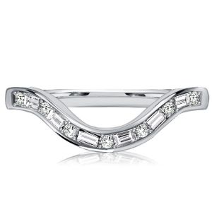 Italo Baguette Cut Arch Curved Ring Arch Wedding Band