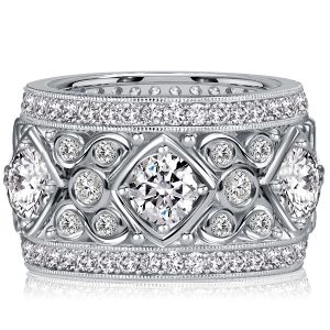 Italo Unique Round Cut Vintage Eternity Band Anniversary Rings