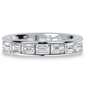 Italo 4.5 MM Channel Set Emerald Cut Eternity Wedding Band For Women