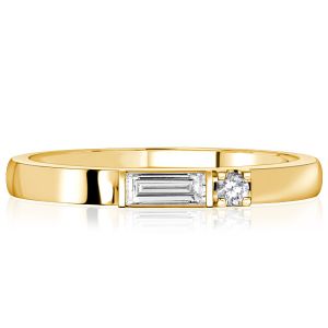 Italo Round & Baguette Cut Wedding Band Travel Wedding Rings