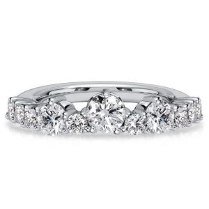 Italo Crown Round Cut Half Eternity Band For Women