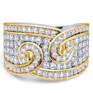 Italo Round Cut White Sapphire Anniversary Rings Wedding Band