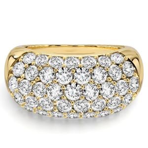 Italo Golden Micro Pave Half Eternity Band For Women Cocktail Rings