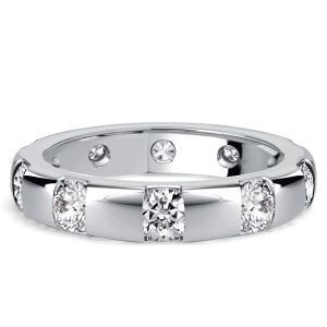 Italo Tension Round Cut Chunky Eternity Wedding Band For Women