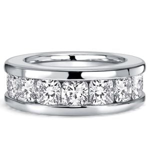 Italo Channel Set 3.5 MM Cushion Cut Eternity Wedding Band For Women