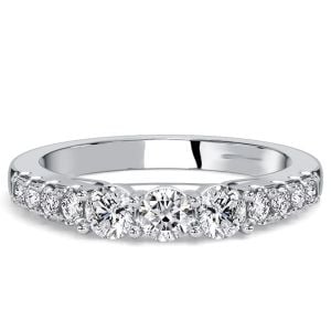 Italo Micro Pave Side Stone Wedding Band For Women Matching Wedding Bands