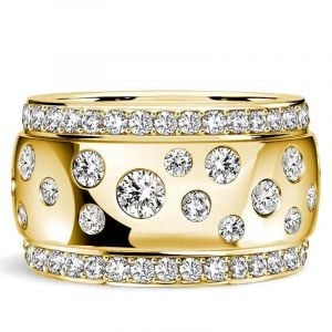 Italo Multi Row Flush Set Waterfall White Sapphire Eternity Band For Women