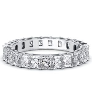 Italo Radiant Cut White Sapphire Eternity Wedding Band For Women