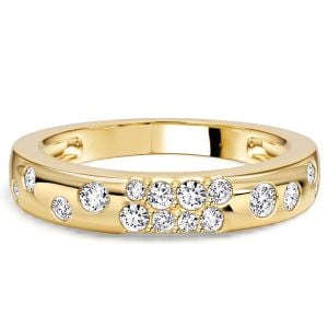 Italo Scattered Waterfall Round Cut Half Eternity Wedding Band For Women