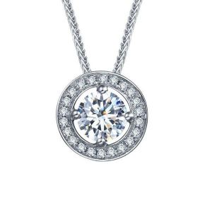 Halo Sapphire Pendants For Women