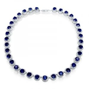 Sapphire Halo Necklace