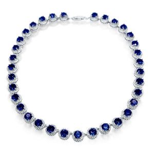 Sapphire Halo Necklace