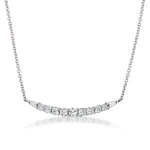 Italo Round & Baguette Cut White Sapphire Pendant Necklace