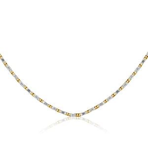 Italo Half Linear Baguette White Sapphire Tennis Necklace