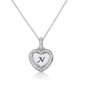Italo Initial Personalized Heart Pendant Necklace For Women