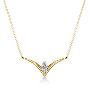 Italo Marquise V Necklace In Sterling Silver