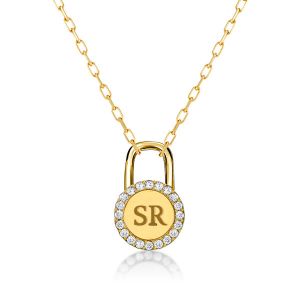 Italo Initial Personalized Lock pendant In Sterling Silver