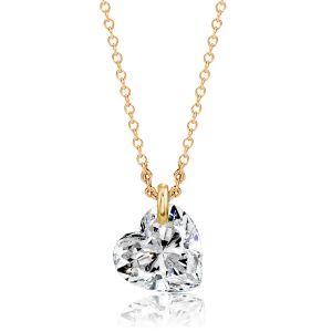 Italo White Sapphire Heart Necklace In Sterling Silver