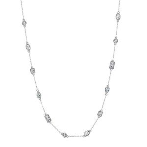 Italo Bezel Tennis Necklace Multi Cut White Sapphire Necklace