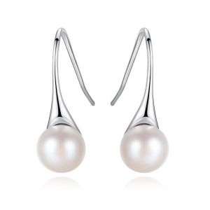 White Pearl Drop Earrings