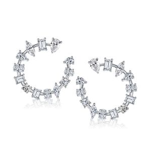 Mixed Shape Open Hoop Earrings