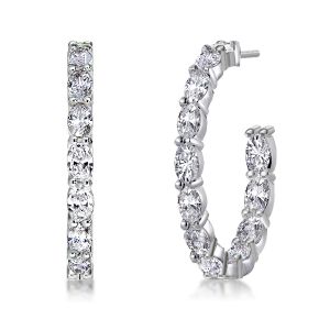 Classic Oval Cut Hoop Earrings