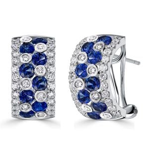 Italo Bezel Blue & White Sapphire Omega Hoops Vintage
