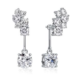 Italo Cluster White Sapphire Earrings Drop Earrings For Women