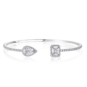 Halo Pear & Emerald Cut Bracelet