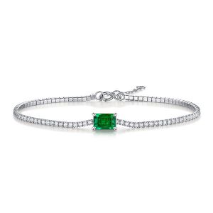 Emerald & Round Tennis Bracelet