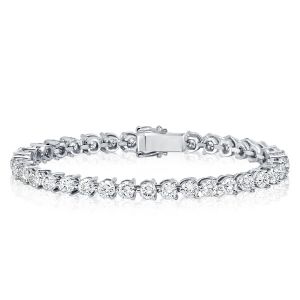 3 Prong Round Cut Tennis Bracelet