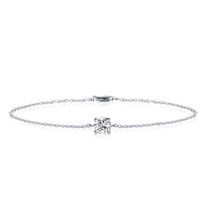 Dainty Single Stone Round Cut Bracelet