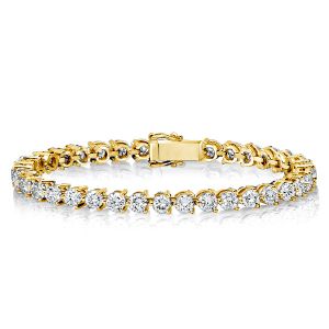 3 Prong Round Cut Tennis Bracelet For Women