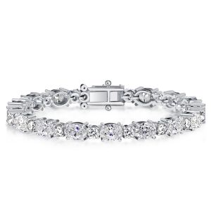 Alternating Oval & Round Cut Tennis Bracelet For Women