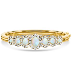 Italo Halo Opal Bangle Bracelet Opal Jewelry Antique Bangle