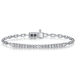 Italo White Sapphire Paperclip Tennis Bracelet For Women