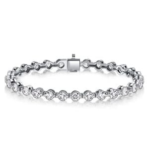 Italo Round Cut Tennis Bracelet For Women (10.08 CT. TW.)
