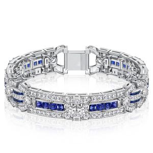Italo White & Blue Sapphire Vintage Bracelet For Women