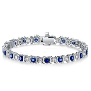 Italo Curl Blue & White Sapphire Affordable Tennis Bracelet