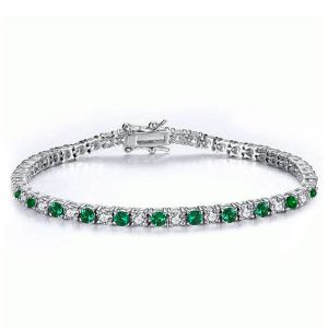 Italo Emerald Sapphire Tennis Bracelet Womens Dainty Bracelet