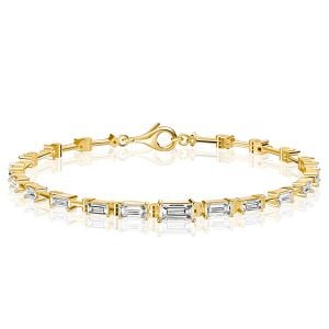 Italo Golden Eternity Baguette Cut Tennis Bracelet For Women