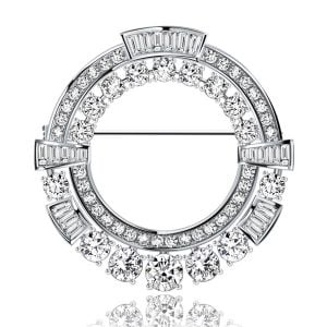 Italo Unique Wreath White Sapphire Vintage Brooch For Women