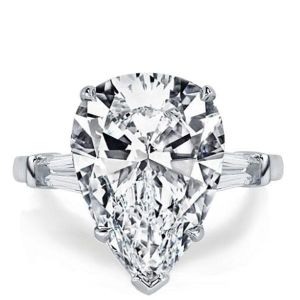 Three Stone Pear Shaped Engagement Ring