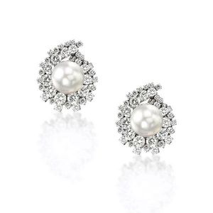 White Pearl Stud Earrings