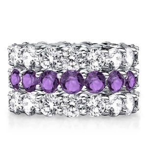 Amethyst Stackable Band Set