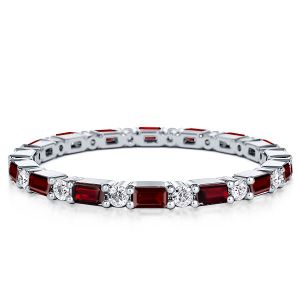 Italo Eternity Wedding Band For Women Garnet Ring Affordable