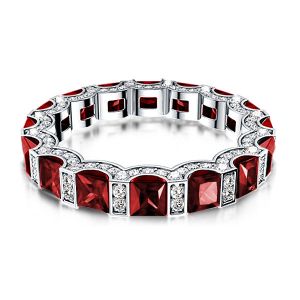 Garnet Princess Cut Eternity Wedding Band