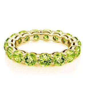 Eternity Round Cut Created Peridot Wedding Band