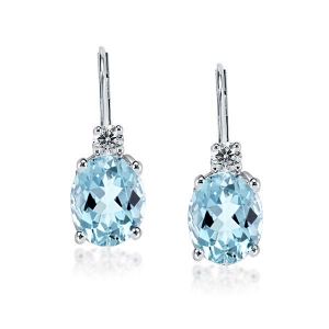 Aquamarine Earrings Sterling Silver Earrings For Women